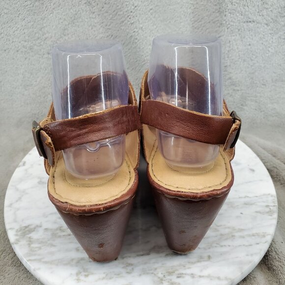 Born Shoes Womens Size 9 M/W Brown Leather Emmy II Wedge Sandals - Picture 7 of 11